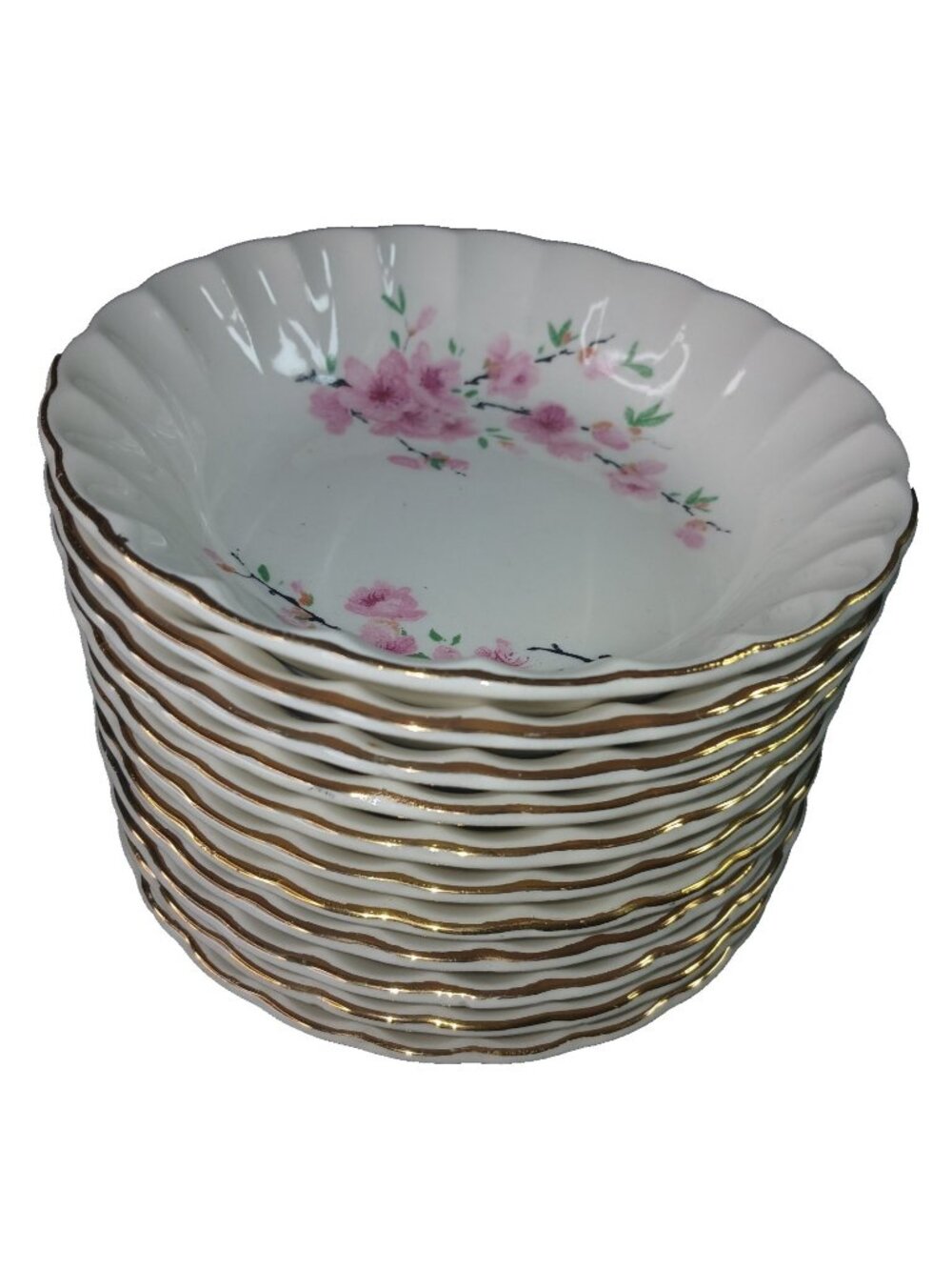 11 WS George Bolero Peach Blossom Pink One Up One Down Fruit Dessert Sauce Bowl